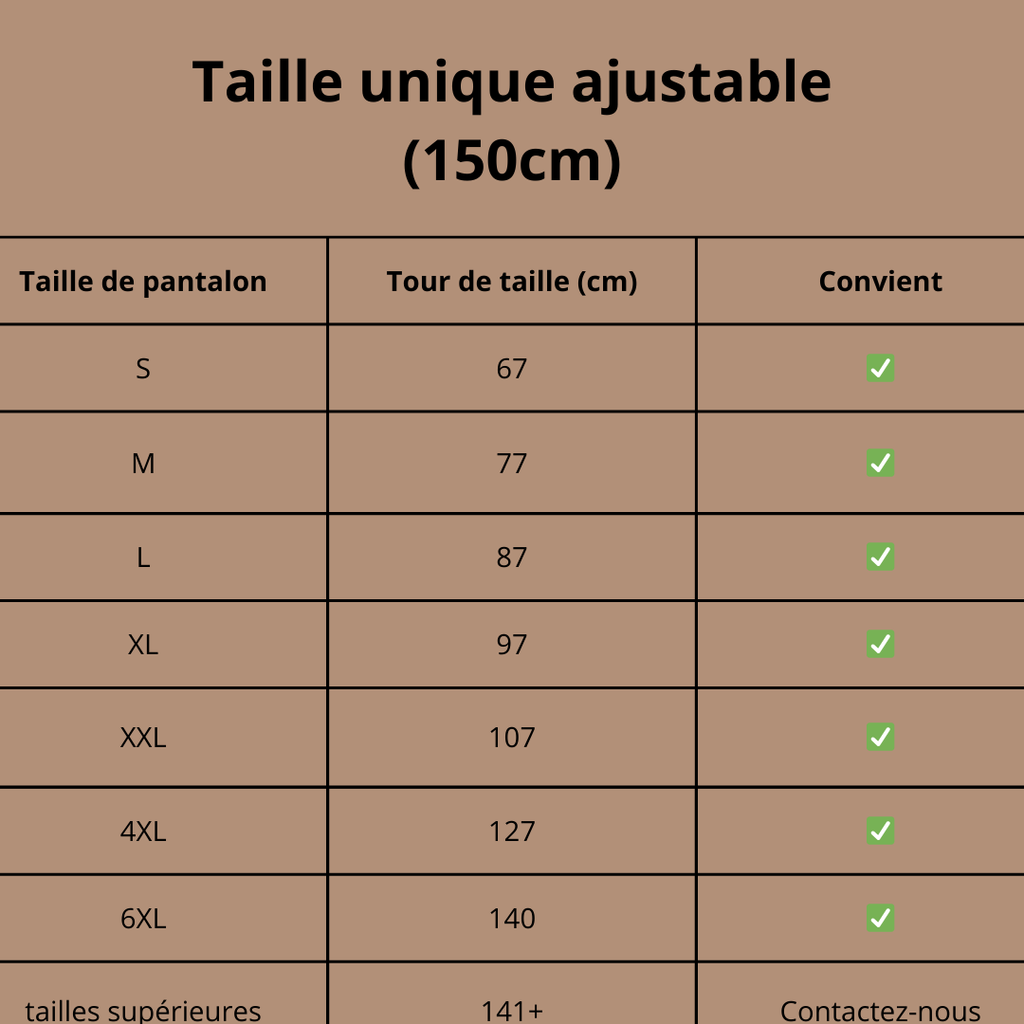 Ceinture Ajustement Libre